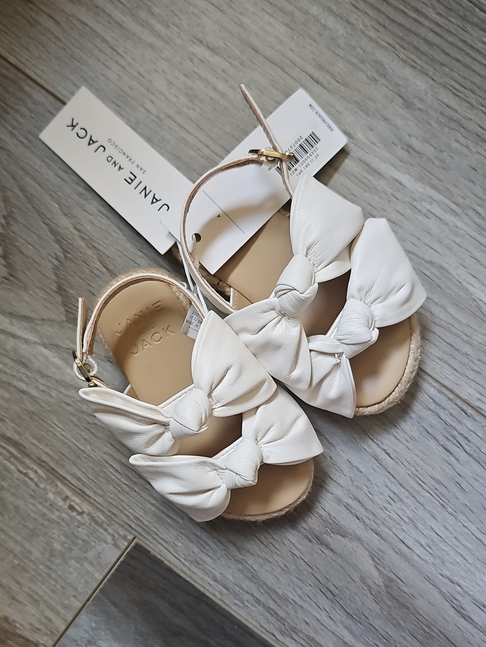 NWT Janie and Jack Girls Double Bow Sandals